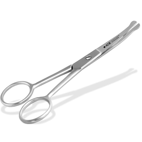 Fur scissors, paw scissors, bent, dogs hair, with micro-serration, 11,5 cm