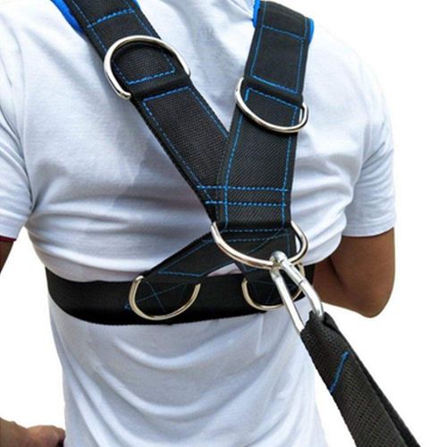 Qkiss Quickness Strength Training Sled Shoulder Harness Resistance Band Belt Sports Equipment, for Workout Strength Training Quickness and Endurance Fitness