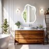 Chic Cloud-shape LED Bathroom Mirror Adjustable 3 Color Vanity Mirror w Demister