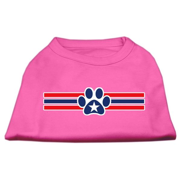 Mirage Pet Products 10-Inch Patriotic Star Paw Screen Print Shirts for Pets, Small, Bright Pink