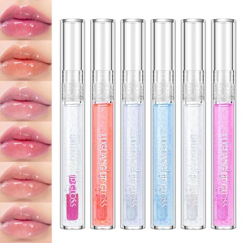 KYDA Ownest Beauty 6 Colours Glossy Lip Gloss, Mirror Shiny Finish, Water Glow Tinted Transparent Jelly Lipstick, Lasting Moisturising Lip Plumping Gloss