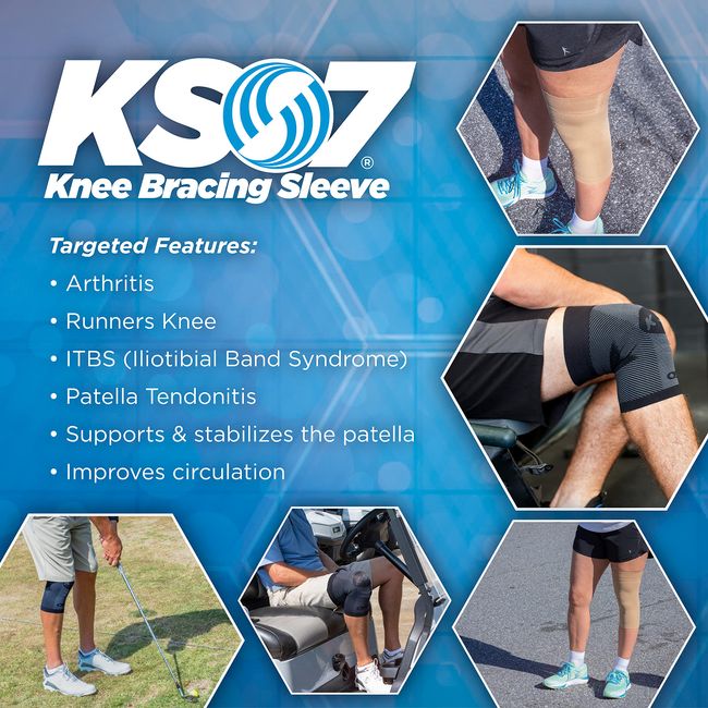 Full Knee Compression Sleeve for Sprains, Arthritis, Meniscus Pain