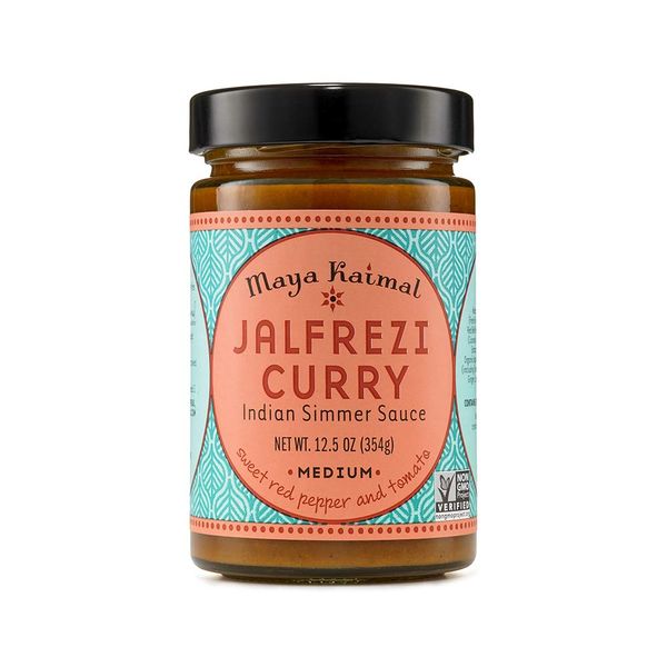 Maya Kaimal Jalfrezi Curry Sauce, 12.5 oz, Medium-Spiced Indian Simmer Sauce with Roasted Red Pepper and Tomato. Vegan, Gluten Free, Non-GMO Project Verified, Vegetarian