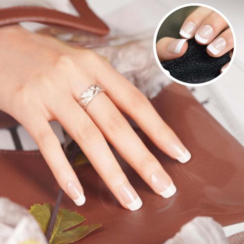 20PCS Semi Cured Gel Nail Strips - French Gel Nail Stickers - French Tip Self Adhesive Nail Wraps - UV/LED Lamp Required Soft Gel Nail Strips - Easy Apply & Remove DIY Manicure