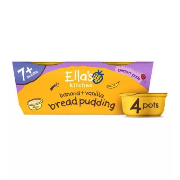 Ella's Kitchen Organic Bread Pudding Banana and Vanilla 80g 4s