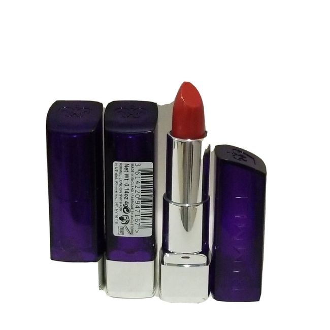 Rimmel LONDON Moisture Renew Lipstick # 680 HOT LIPS ( LOT OF 3 )