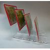 Postcard Stand, Postcard Holder, Goods Presenter Made of Acrylic Glass, 4 Compartments