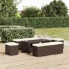 YAFF Ottoman with Cushion Brown 15.7"x11.8"x15.7" Poly Rattan