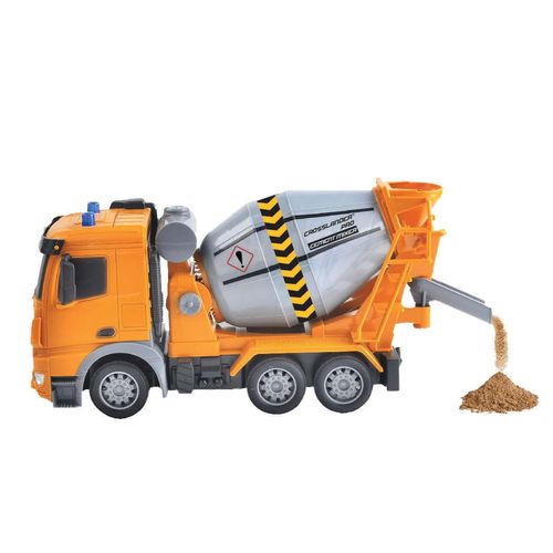 Lexibook, Crosslander® pro RC Concrete Mixer, Remote Controlled Truck Mixer, Light Effects, 360° Rotating Tank, Rechargeable, RCP15