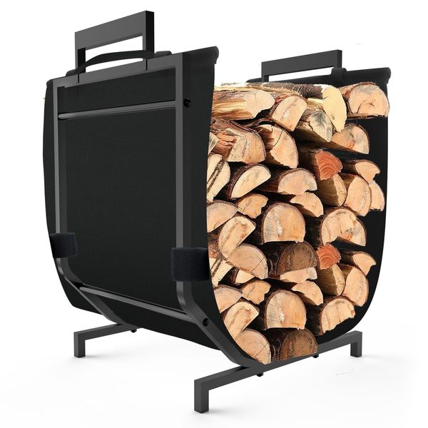 Firewood Rack Indoor & Outdoor, Firewood Holder with Canvas Firewood Carrier,...