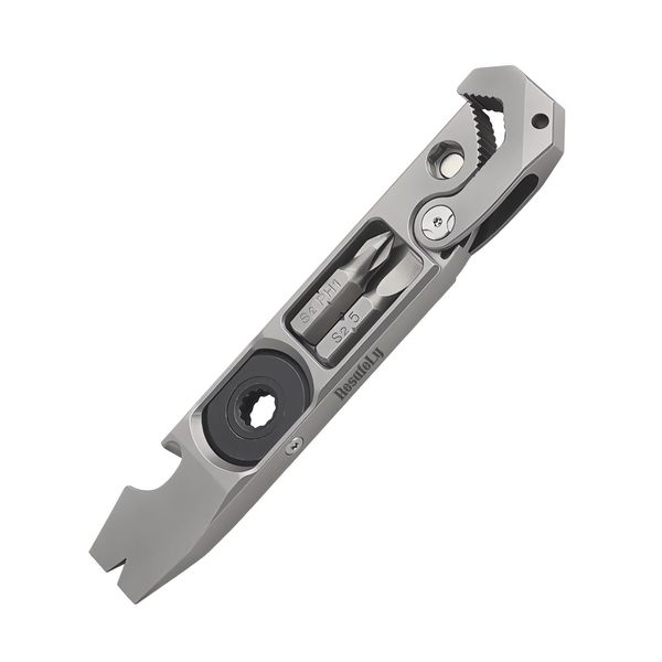 Titanium Pry Bar,Mighty Bar,EDC Tool,Versatile Pry Tool,Bottle Opener,Wrench,ratche screwdriver,Crowbar in One,Compact Versatile Pocket Pry Bar for Everyday Carry