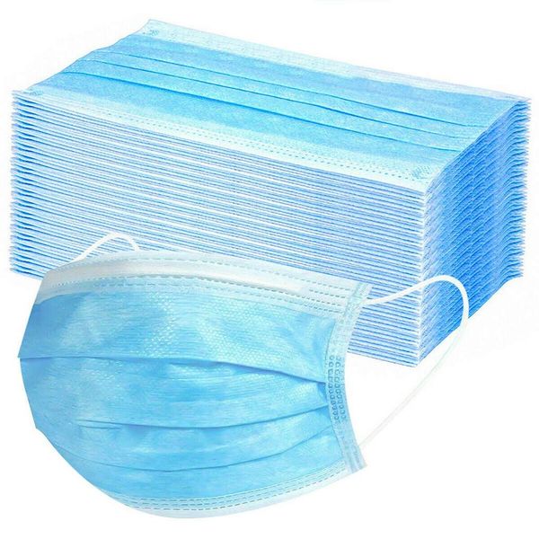 10/20/50/100/200PCS Disposable Dust Mask 3 Layers(Ply) Masks Gauze Masks Breathable Face Mouth Mask Cup Anti-dust Masks for Paint, Garden, Blue (50Pcs, Blue)