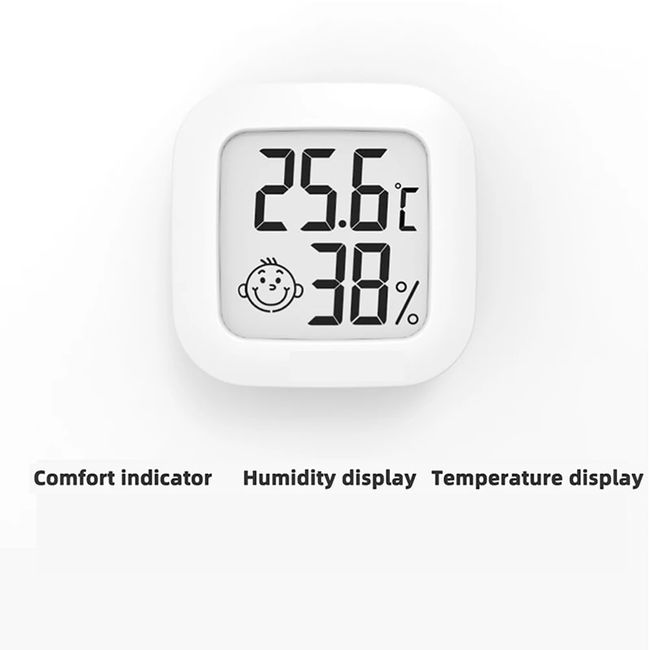 Digital 2-in-1 Mini Temperature and Humidity Meter - White