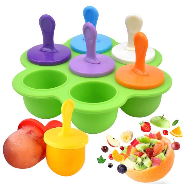 NATUCE Silicone Ice Lolly Molds, Colorful Popsicle Molds with Plastic Sticks, Ice Pop Mould, Reusable Ice Lolly Moulds Ice Lolly Makers, Popsicle Moulds for Kids- Food Grade, BPA Free, Dishwasher Safe