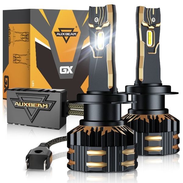 AUXBEAM H7 LED Headlight Bulbs High/Low Beam 120W 6500K 25000LM+Canbus Decoder