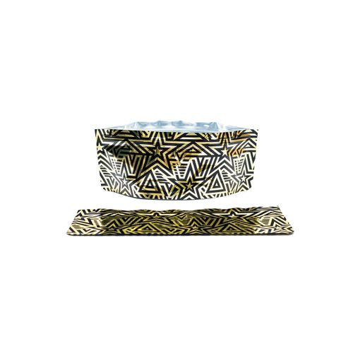 MODGY Collapsible Dog Food Bowl Dish, Reusable, Plastic Travel Size, Portable Container, Camping, Hiking, Car, Road Trip Essential, Cute Pattern, Dogstar, Pack of 2