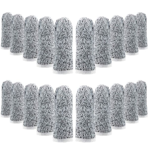 60 Pieces Cut-Resistant Finger Cots Finger Sleeve Protector Reusable Thumb Finger Protectors Guards for Kitchen Sculpture Work