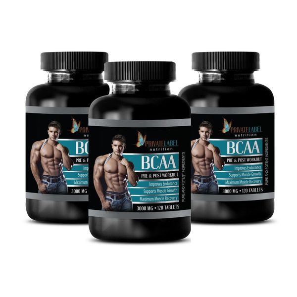 amino build - BCAA 3000mg - muscle gainer - 3 Bottles