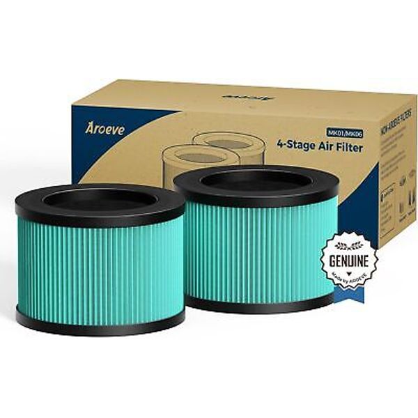 AROEVE MK01 & MK06 Air Filter Replacement 4-in-1 for Pollen Green