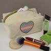 'Transgender Pride Heart' Canvas Wash Bag/Makeup Case (CS00023437)