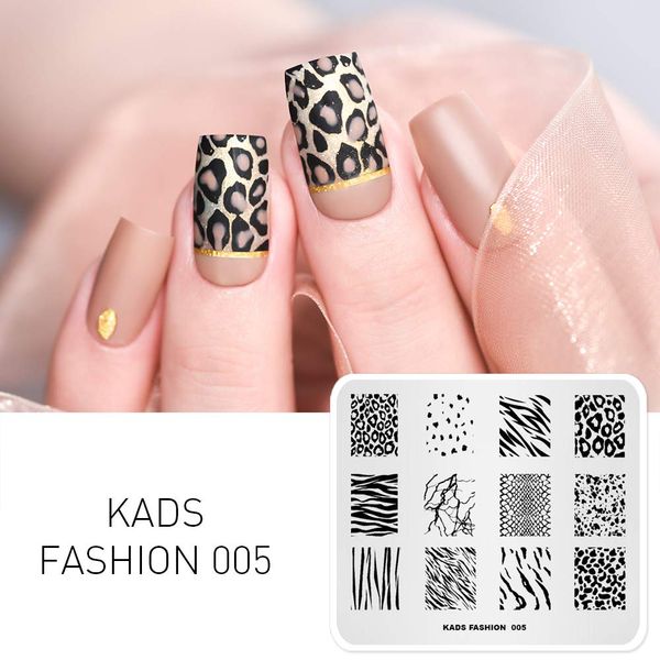 Stamp Plate Animal Pattern Leopard Tiger Cow Zebra Multi Pattern Template Print Image Nail Art Stamper Nails Tool