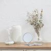 Napure Mirror, Double Sided Hand Mirror, 2x Magnifier, Makeup Mirror, Real Skin Color, Silver, Made in Japan