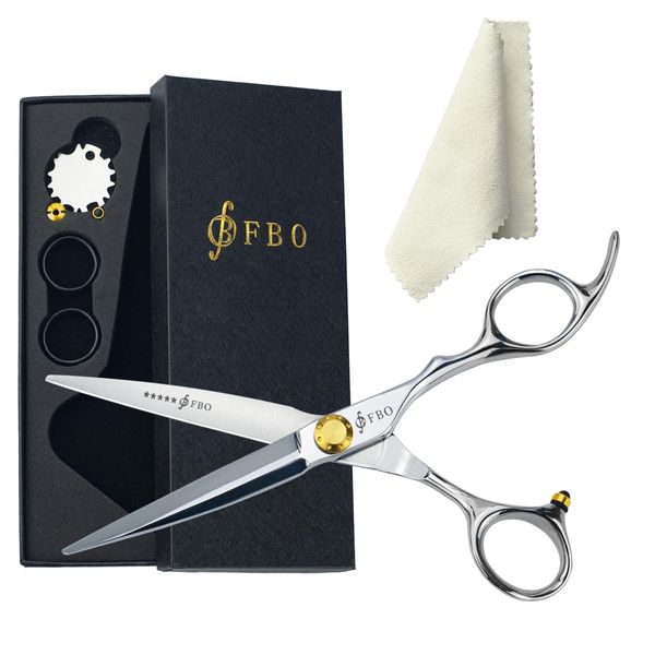 FBO Pro Hair Scissors 6″,Extremely Ultra Sharp Blades,JP440C Steel Cryogenic Treatment Process,Durable,Smooth Motion Fine Cut,Hair Cutting Barber Shears Kit,for Men Women Salon Hairdressing