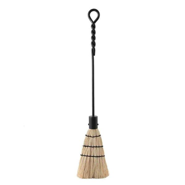 28"Tall Black Rope Design Standard Fireplace Brush Tool