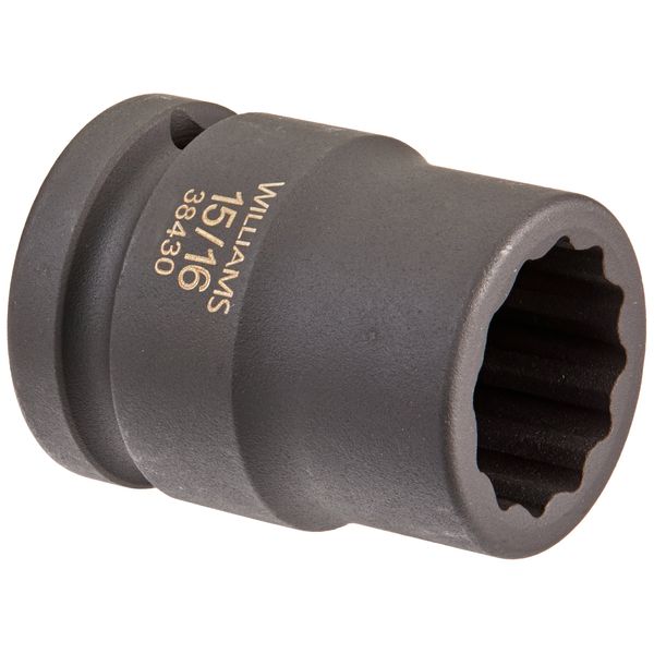 Williams 38430 3/4-Inch Drive 15/16-Inch Standard Impact Socket, 12-Point