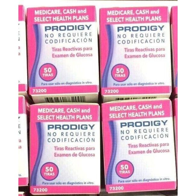 PRODIGY No Coding Blood Glucose 200 Test Strips 4 Boxes Of 50 Count Exp 6/2025