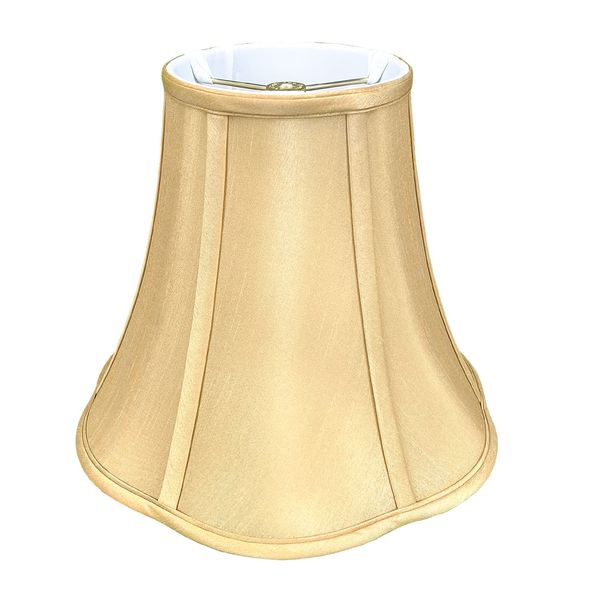 Royal Designs Flare Bottom Outside Corner Scallop Bell Lamp Shade, Antique Gold, 5" x 13" x 8.75"