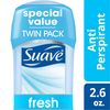 Suave Antiperspirant Deodorant, Invisible Solid Shower Fresh, 2.6 oz 2 ct