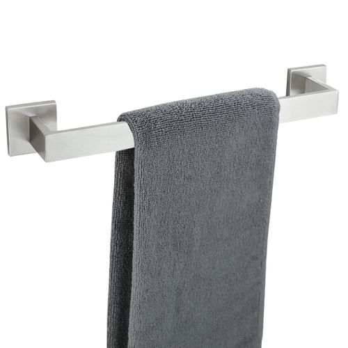 Towel Bar for Bathroom Brushed Nickel, 16Inch Hand Towel Rack Wall Mounted, Thicken Square Bath Towel Holder Rod SUS304 Stainless Steel, Heavy Duty Dish Cloths Hanger for Bathroom, Kitchen