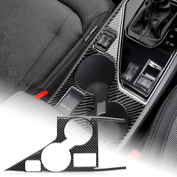 AIRSPEED Subaru Crosstrek GU Series 2023 2024 Carbon Fiber Accessories Interior Parts Central Control Cup Holder Sticker Garnish Stylish Custom Subaru Crosstrek Dress Up Easy Installation Double Sided