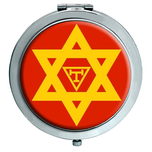 Triple Tau Star of David Masonic Compact Mirror