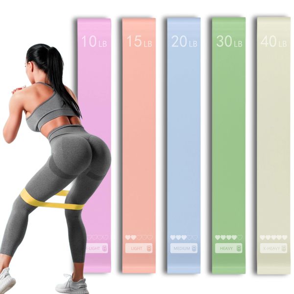 Resistance Bands 5 Pcs Exercise Bands for Working Out Elastic Stretch Bands for Exercise Workout Equipment Home Gym Resistance Bands Set for Women Fitness Yoga Pilates Stretching Training by Quaroimi