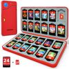 FUNLAB Switch Game Case Compatible with Nintendo Switch Games & Micro SD Cards, Switch Game Case Holder with 24 Game Card Storage - Red