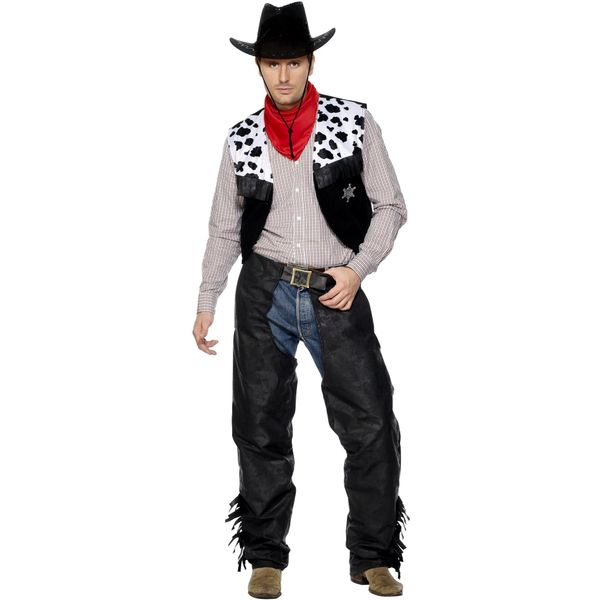 Smiffys Cowboy Costume, Black, M - Size 38-40
