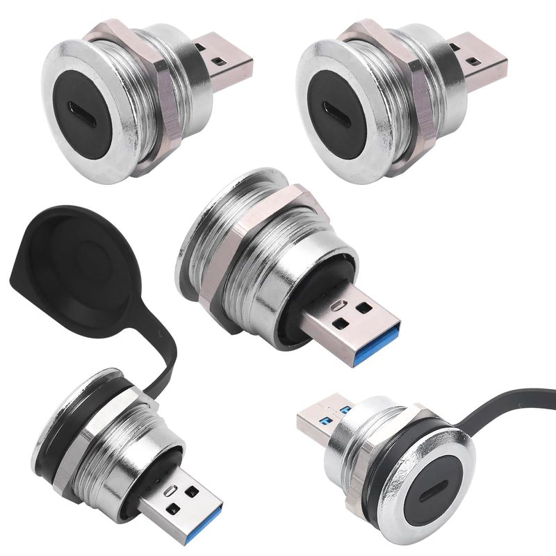ANMBEST 5PCS Panel Mount USB Adapter, USB C Female to USB3.0 Male ...