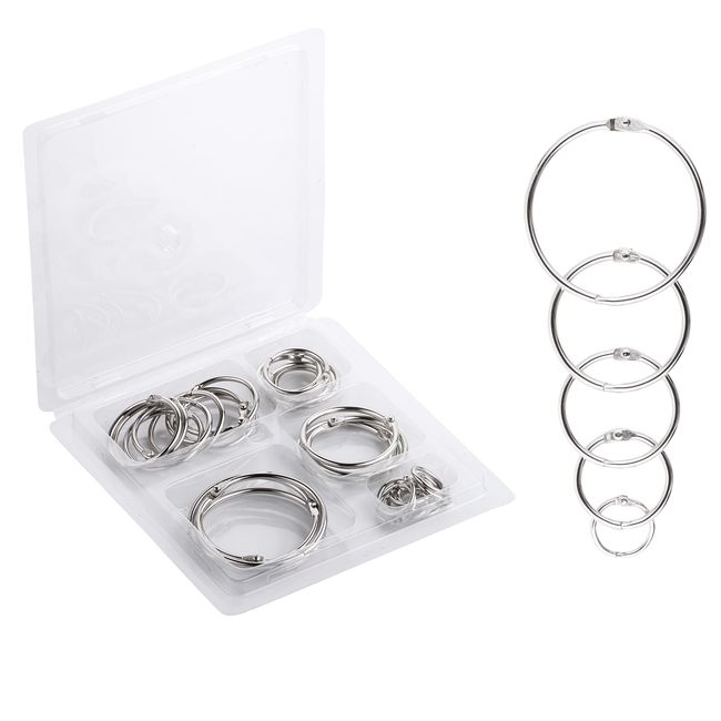 Mr. Pen- Binder Rings, Loose Leaf Binder Ring, 36pc, Assorted Sizes, Book Binder Rings, Ring Binder Clips, Metal Rings for Index Cards, Rings for Flash Cards, Index Card Rings, Book Rings, Ring Hooks