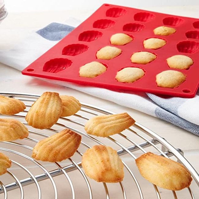 18 Even Madeleine Shell Cake Mold Food Grade Silicone Cookie Mold Biscuits  Bakeware Tools Non-sticky Kitchen Bakeware Tools