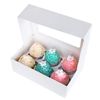 White Cupcake Boxes Cookie Gift Boxes with Clear Window Cupcake Containers with Insert 6 Dividers-12 Pack
