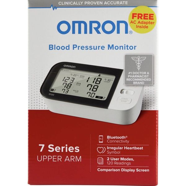 OMRON 7 Series Upper Arm Bluetooth Blood Pressure Monitor with AC Adapter