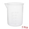 sourcingmap Measuring Cup 50ml PP Plastic Graduated Beaker Transparent for Lab Kitchen liquids 7pcs