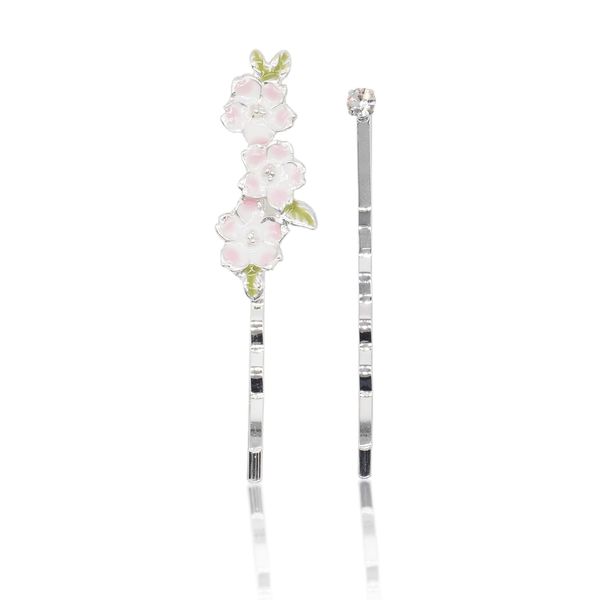 Cast 3 Row Epoxy Flower Set Hairpin Silver