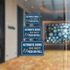 Classic Framed Plus Automatic Doors Do Not Push or Pull Wall or Door Sign | Friendly Home Signage - Large