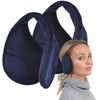 Basic Sense 2PCS Extra Wide Plain Earmuff, Navy-Navy