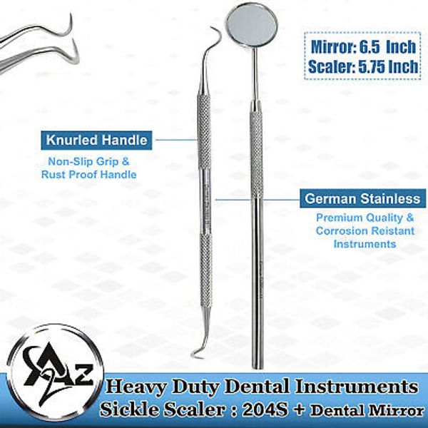 Montana Jack Sickle Scaler Double Ended Periodontal Instruments+Dental Mirror