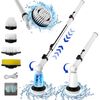 EcoGecko Electric Spin Scrubber, Dual Speed, Extendable Handle, 4 Brush Heads