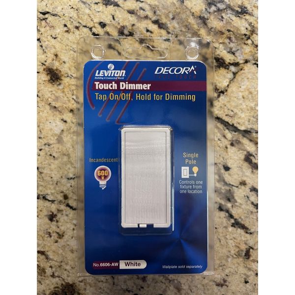 Leviton touch dimmer decora white 6606-AW 600W 1-pole